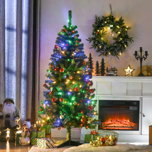 6FT Pre - Lit Slim Artificial Christmas Tree — 212 Dual - Color LED Lights, 584 Tips, Auto - Open, Plastic Base - Monsta Online