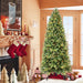 6FT Pre - Lit Artificial Christmas Tree — 300 Warm LED, 1032 Tips, PE+PVC, Hinged, Metal Stand - Monsta Online