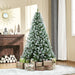 6FT Snow Flocked Artificial Christmas Tree — 800 Tips, 61 Pine Cones, Unlit, Auto - Open Hinged, Steel Base - Monsta Online