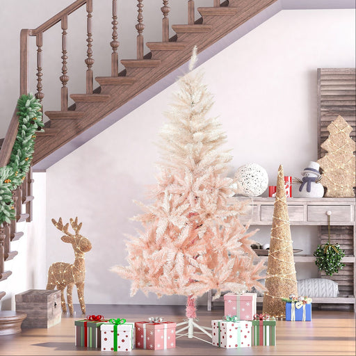 7FT Pink Pencil Artificial Christmas Tree — 1000 Tips, Unlit, Auto - Open, Slim Space - Saving, Metal Stand - Monsta Online