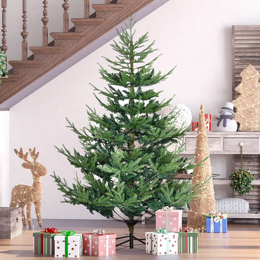6FT Nordic Pine Artificial Christmas Tree — 795 Tips, Auto - Open Hinged, Unlit, Wide Steel Base - Monsta Online
