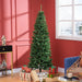 6FT Slim Pencil Artificial Christmas Tree — 618 Tips, Unlit, Space - Saving, Green, Steel Base - Monsta Online