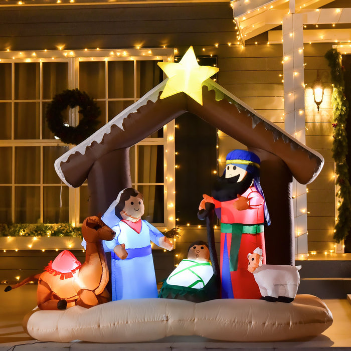 6FT Prelit Inflatable Nativity Scene with LED Lights - Outdoor Christmas Decoration - Monsta Online