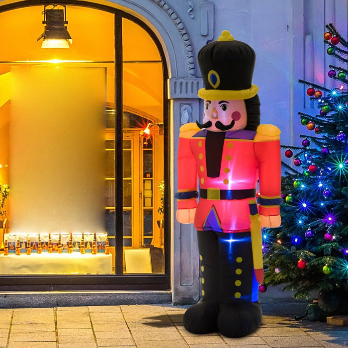 6FT Prelit Inflatable Nutcracker Toy Soldier with LED Lights - Outdoor Christmas Decoration - Monsta Online