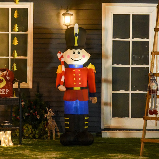 6FT Prelit Christmas Inflatable Toy Soldier Nutcracker with LED Lights - Outdoor Decoration - Monsta Online