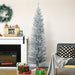 6FT Silver Pencil Artificial Christmas Tree — 390 Tips, Unlit, Slim, Plastic Stand - Monsta Online