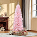 6FT Pink Pencil Artificial Christmas Tree — 618 Tips, Unlit, Auto - Open, Space - Saving, Steel Base - Monsta Online
