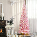 6FT Pink Pre - Lit Artificial Christmas Tree — 250 Warm White LEDs, 500 Tips, Snow Flocked, Auto - Open - Monsta Online