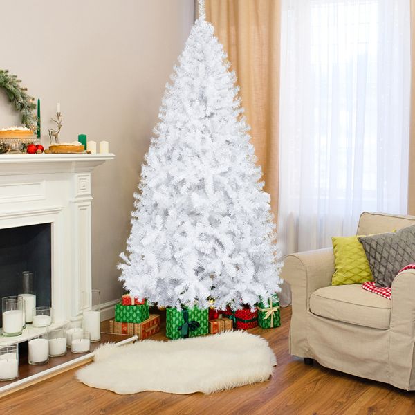 6FT Unlit White Artificial Christmas Tree — 800 Tips, Full Realistic, Metal Stand - Monsta Online