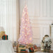 6FT Pink Pencil Pre - Lit Artificial Christmas Tree — 170 Warm White LEDs, 390 Tips, Slim - Monsta Online