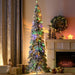 6FT Snow Flocked Slim Pre - Lit Artificial Christmas Tree — 250 Dual - Color LEDs, 7 Modes, 407 Tips, Downswept - Monsta Online