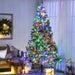 7.5FT Snow Flocked Pre - Lit Artificial Christmas Tree — 550 Dual - Color LEDs, 7 Modes, 1149 Tips, Auto - Open - Monsta Online