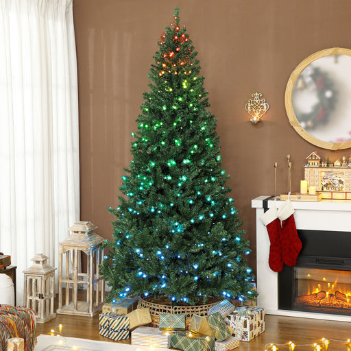7.5FT Pre - Lit Artificial Christmas Tree — 450 RGB LED Lights, Remote Control, Timer, Hinged - Monsta Online
