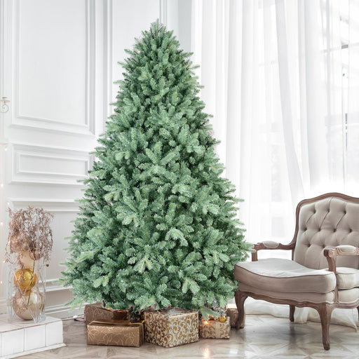 7.5FT Blue - Green Artificial Christmas Tree — 2908 Tips, PE+PVC, Full Shape, Hinged, Metal Stand - Monsta Online