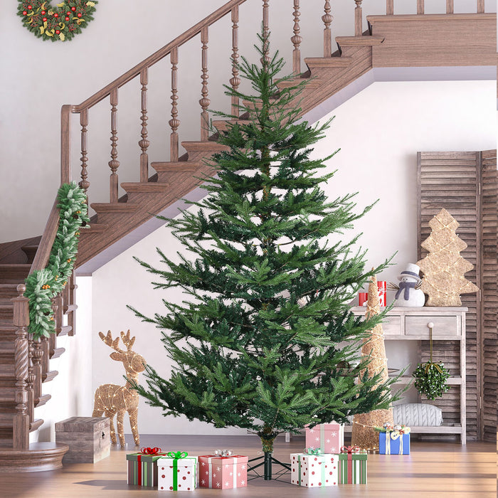 7.5FT Pencil Artificial Christmas Tree — 1218 Tips, Unlit, Auto - Open Nordic Pine, Realistic Branches, Steel Base - Monsta Online