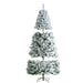 7.5FT Pre - Lit Snow - Flocked Artificial Christmas Tree — 1346 Tips, 550 LEDs, Metal Base - Monsta Online