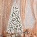 7.5FT Pre - Lit Flocked Artificial Christmas Tree — 500 Warm White LED, 1252 Tips, Hinged, Metal Stand - Monsta Online