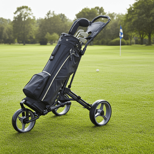 Premium Folding Golf Push Cart with Adjustable Ergonomic Handle and Storage Bag - Monsta Online