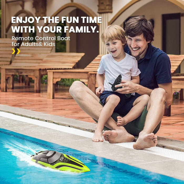 AquaRacer: 20+ MPH High - Speed Remote Control Boat With Dual Batteries - Monsta Online