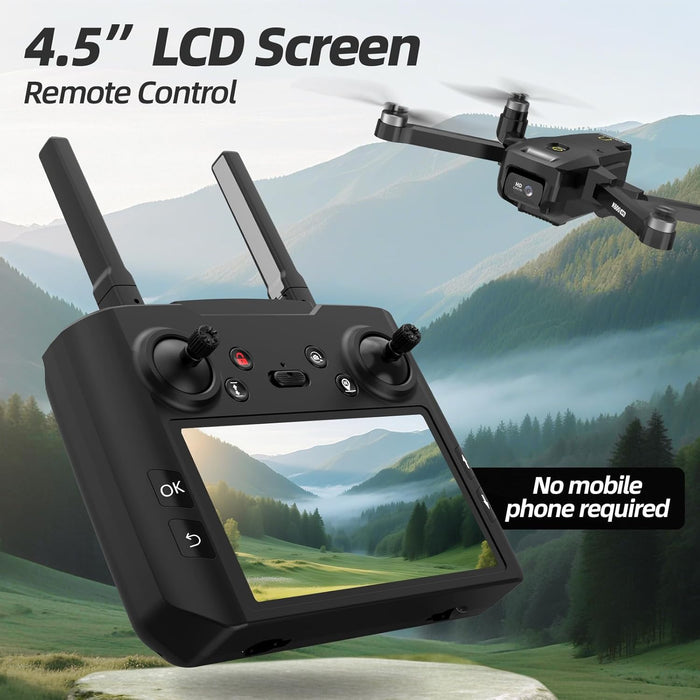 Professional 4K GPS Drone with EIS Camera & 4.5" FPV Screen - Foldable, Auto Return, Follow Me, 32GB SD Card - Monsta Online