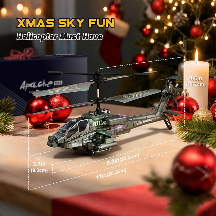 Apache Battle RC Helicopter with Altitude Hold & Gyro – Dual Battery Remote Control Helicopter for Kids & Adults - Monsta Online