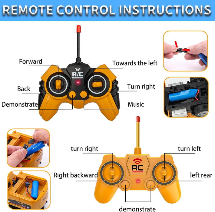 Ultimate 2 - in - 1 RC Construction Set - Excavator & Dump Truck - 1:20 Scale Remote Control Toy with Lights, Sounds & Dual Batteries - Monsta Online