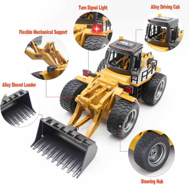 1:18 Scale 4WD RC Front Loader with Lights - 9 Channel Toy Tractor with Dual Batteries for Kids - Monsta Online