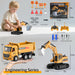Ultimate 2 - in - 1 RC Construction Set - Excavator & Dump Truck - 1:20 Scale Remote Control Toy with Lights, Sounds & Dual Batteries - Monsta Online