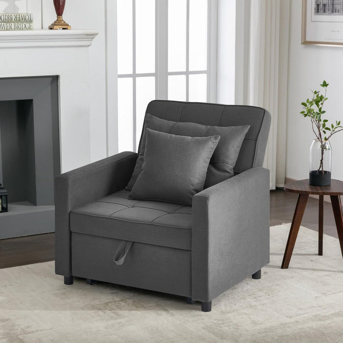 3 - in - 1 Convertible Sleeper Sofa Bed Chair With Reclining Lounger Function - Monsta Online