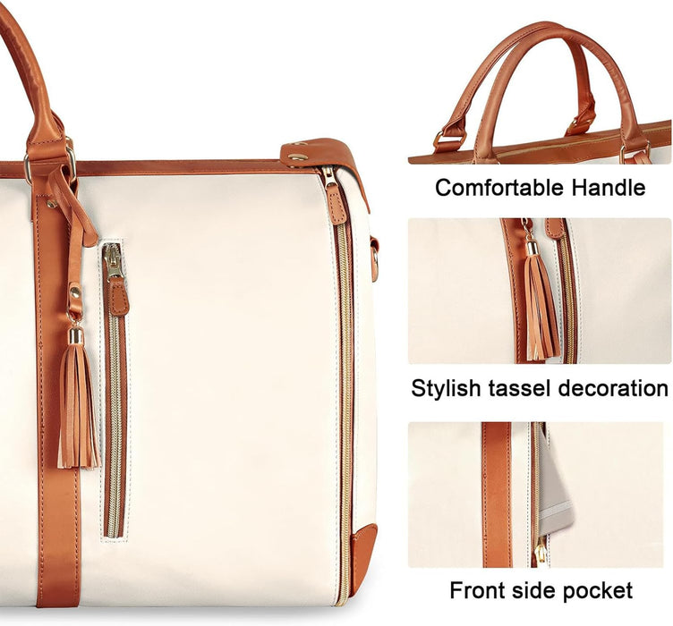 Premium Convertible PU Leather Garment Duffel Travel Bag - Monsta Online