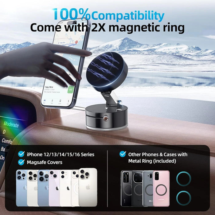 Ultra - Stable Magnetic Car Phone Holder with 360° Swivel and Double Suction - Monsta Online