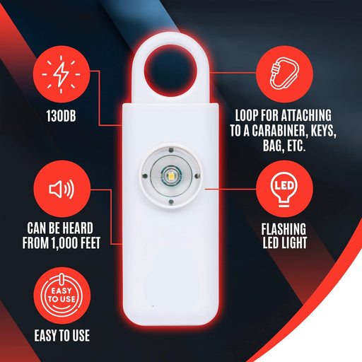 SafeGuard Pro 130dB Personal Safety Alarm with LED Strobe Light - Monsta Online