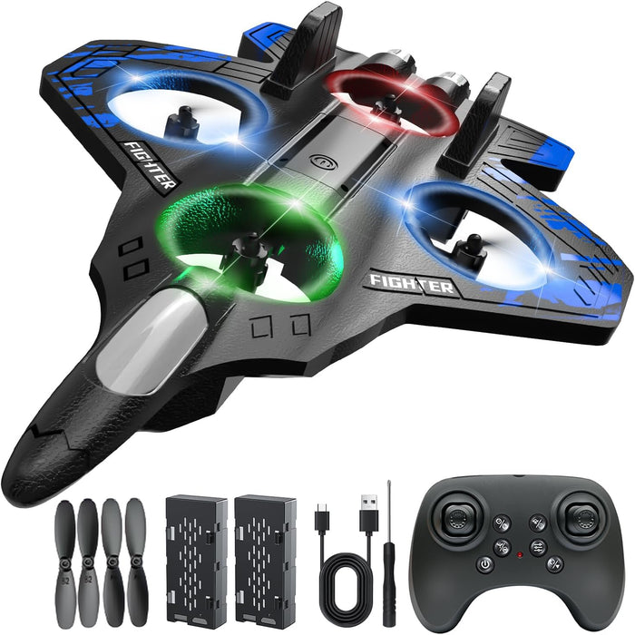 Jet Fighter Remote Control Stunt Jet Airplane Foam RC Planes with Light for Kids with Dual Batteries - Monsta Online