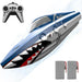 Shark Wave: High Speed RC Boat 2.4GHz Remote Control With Dual Batteries for Kids - Monsta Online