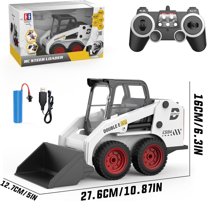 RC Skid Steer Loader Toy 1:14 Scale - Remote Control Front Loader with Lights & Sounds (Gift for Kids) - Monsta Online