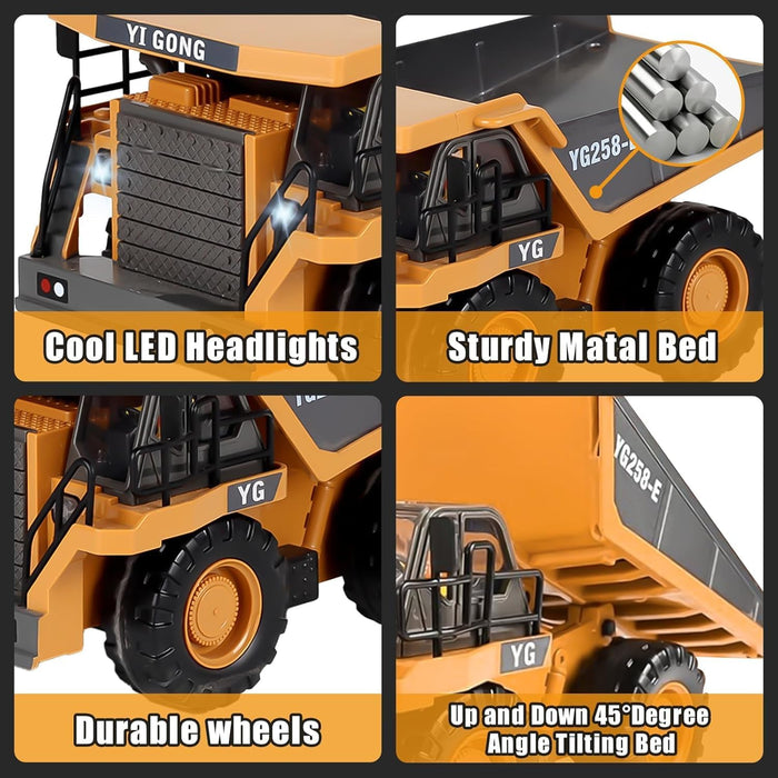 Ultimate 4 - in - 1 Metal RC Construction Fleet - Excavator, Truck, Dozer & Loader - 2.4GHz Remote Control Toy for Kids - Monsta Online