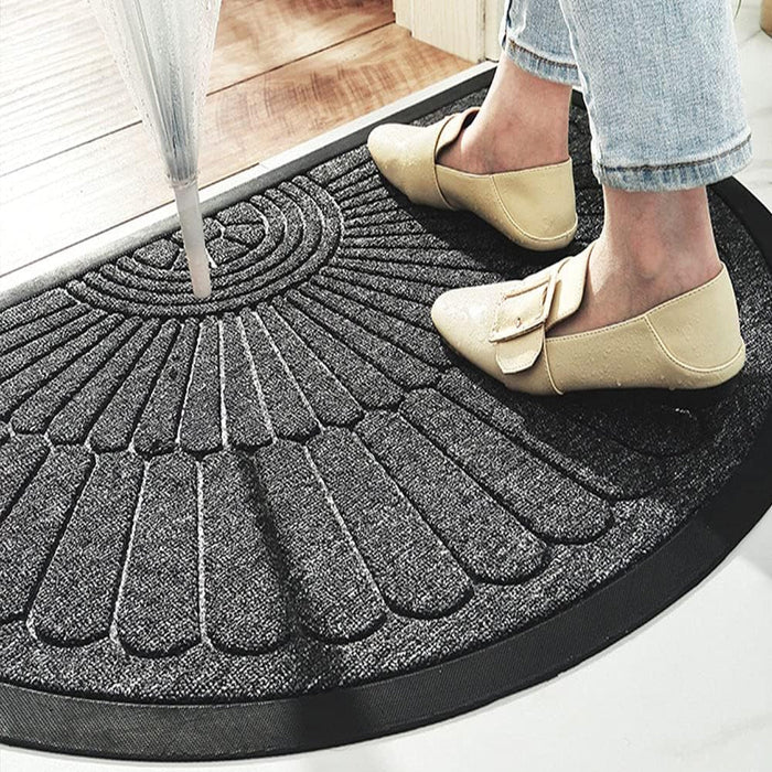 Luxury Semi - Circular Non - Slip Rubber Door Mat – Elegant Dirt - Trapping Welcome Mat for Any Entryway - Monsta Online