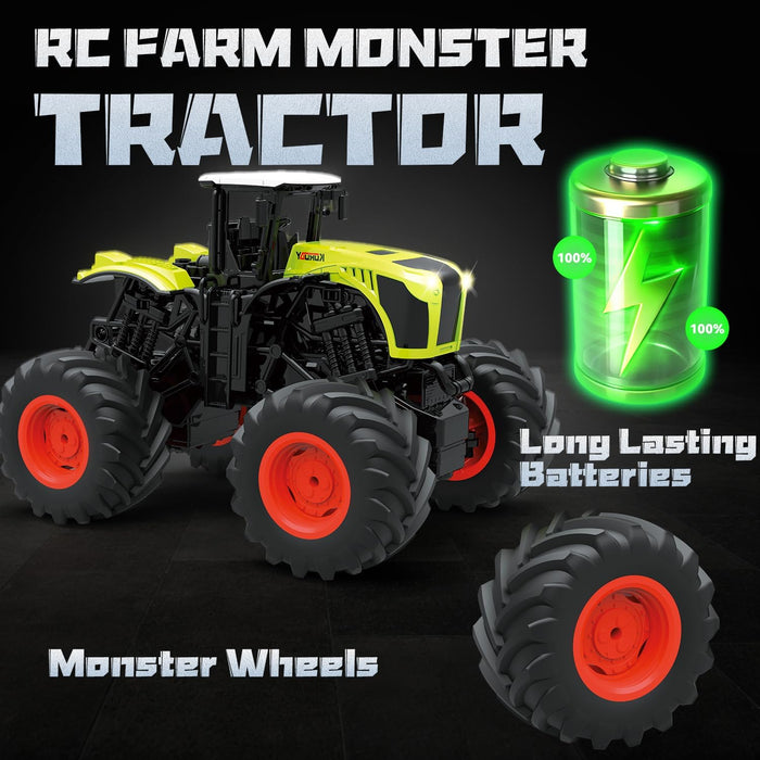 1:16 Remote Control Monster Truck Tractor Toy with Lights & Sound – 2.4GHz RC Farm Vehicle for Kids - Monsta Online