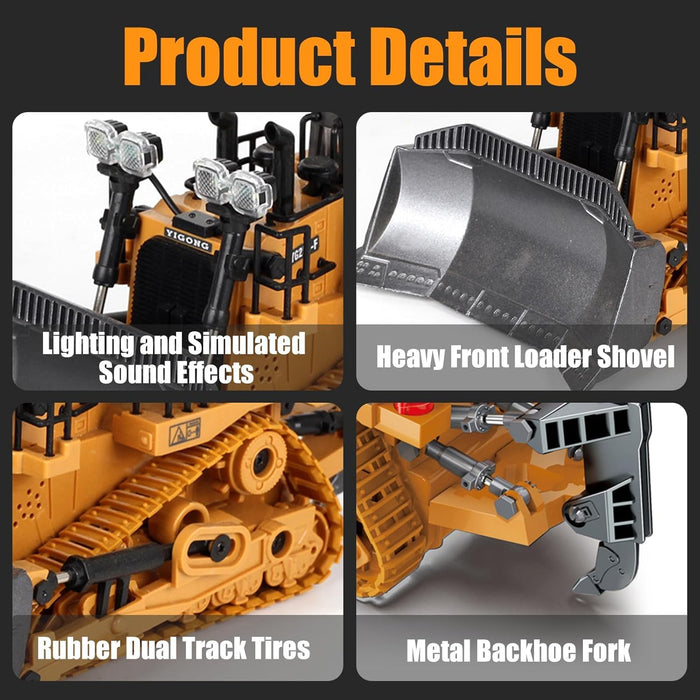 Ultimate 4 - in - 1 Metal RC Construction Fleet - Excavator, Truck, Dozer & Loader - 2.4GHz Remote Control Toy for Kids - Monsta Online