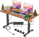 Wood Electric Standing Desk 48 x 24 Inches with Power Outlets & USB - Mobile Adjustable Sit Stand Home Office Workstation with Wheels & Memory Presets - Monsta Online