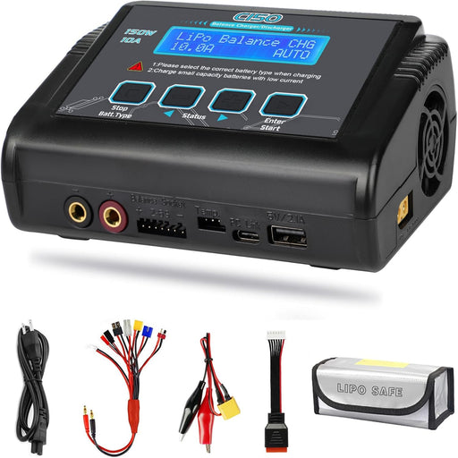 RC Battery Charger 150W 10A LiPo Battery Charger & Discharger for RC Cars. Boats, Construction, Helis & Drones - Fast, Smart, 1 - 15S Compatible - Monsta Online