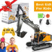 Premium 1:16 Full Function 3 - in - 1 Volvo RC Excavator – 17 - Channel Remote Control Toy with Metal Shovel, Drill & Grab for Kids - Monsta Online