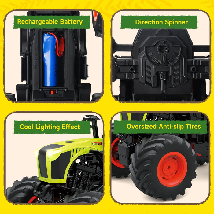 1:16 Remote Control Monster Truck Tractor Toy with Lights & Sound – 2.4GHz RC Farm Vehicle for Kids - Monsta Online
