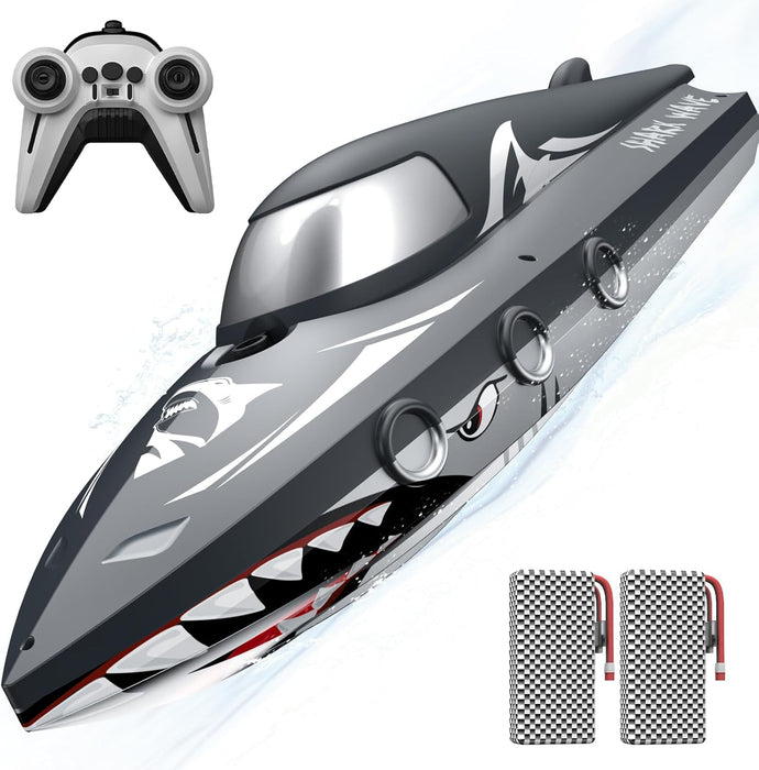 Shark Wave: High Speed RC Boat 2.4GHz Remote Control With Dual Batteries for Kids - Monsta Online
