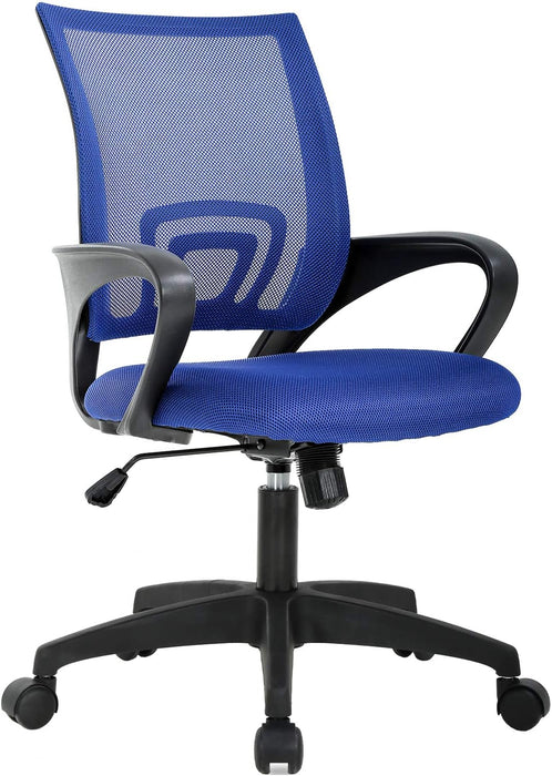 Ergonomic Mesh Office Chair with Lumbar Support – Adjustable Mid - Back Swivel Desk Chair with Wheels (7 Colors Available) - Monsta Online