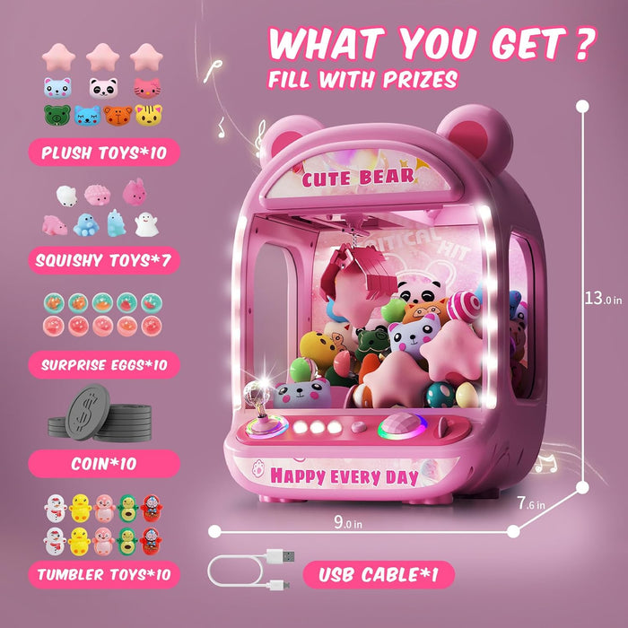 Mini Arcade Claw Machine Game With LED, Fidget Toys and Sweet Rewards - Monsta Online