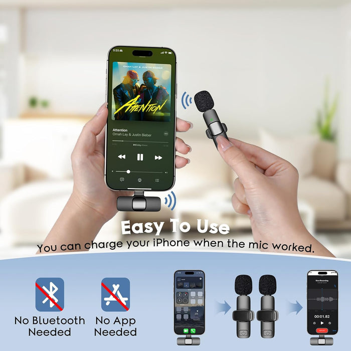 Compact Wireless Lavalier Microphone Kit for Clear Audio on Android and iPhone - Monsta Online