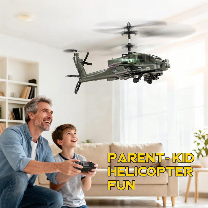 Apache Battle RC Helicopter with Altitude Hold & Gyro – Dual Battery Remote Control Helicopter for Kids & Adults - Monsta Online