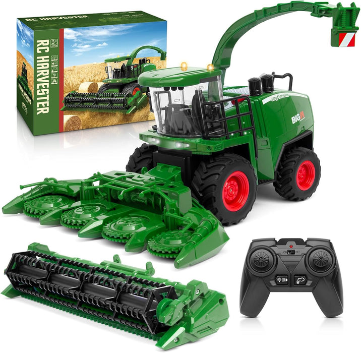 1:24 Scale RC Harvester Toys with 2 Harvesting Heads for Kids with Dual Batteries - Monsta Online
