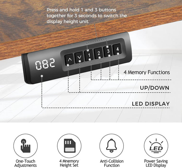 Wood Electric Standing Desk 48 x 24 Inches with Power Outlets & USB - Mobile Adjustable Sit Stand Home Office Workstation with Wheels & Memory Presets - Monsta Online